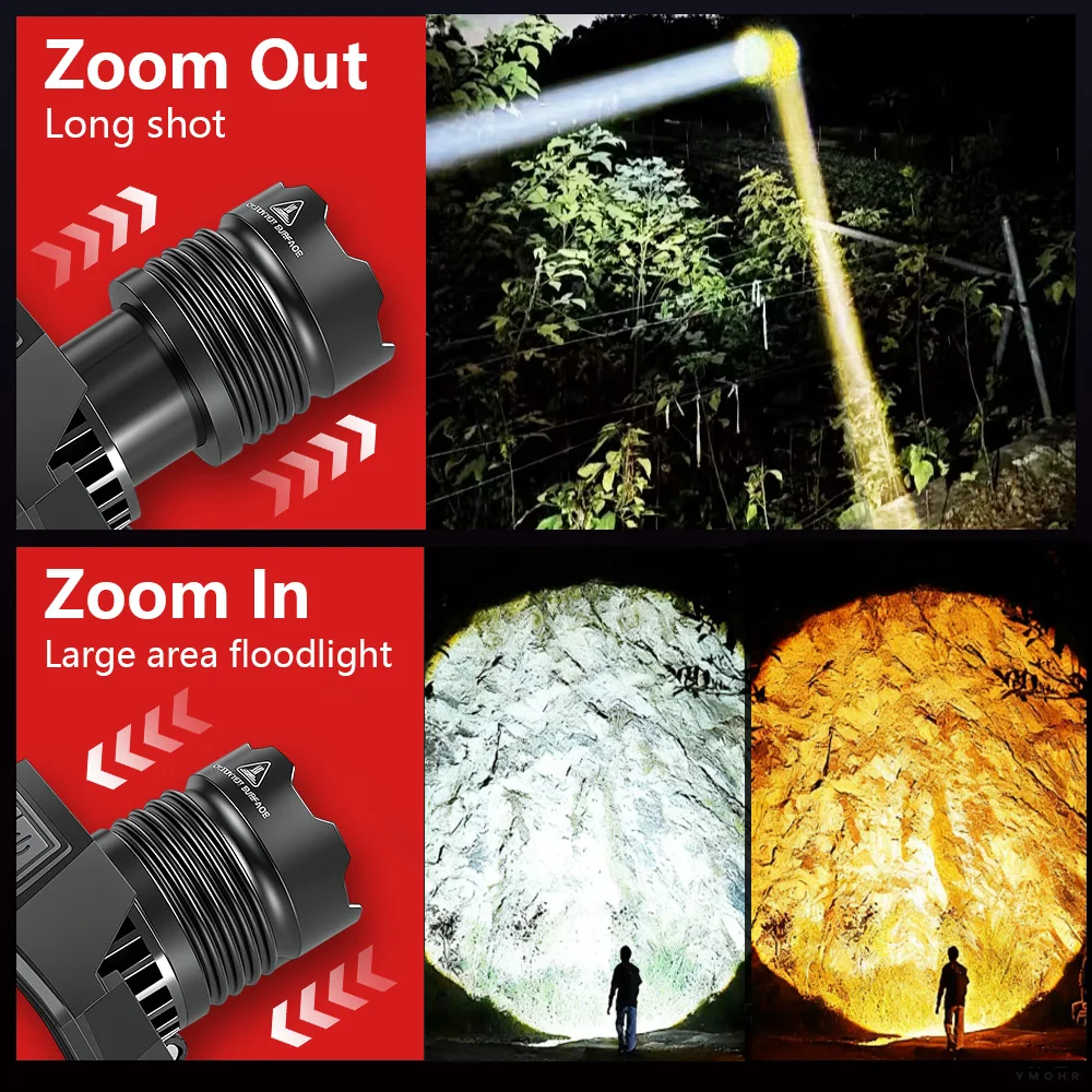 Potente linterna frontal LED superbrillante, linternas de cabeza recargables 18650, lámpara de cabeza de alta potencia, luz Led de cabeza impermeable