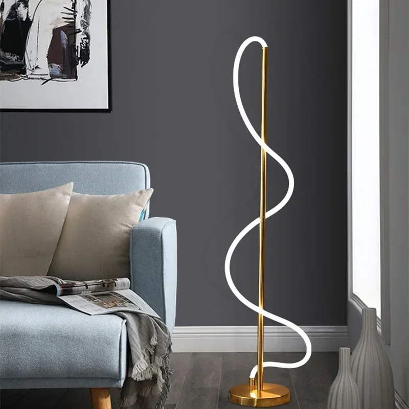 Modern Minimalist LED Floor Lamp Nordic Creative Hose Note  Table  Living Room Bedroom Bedside  LED