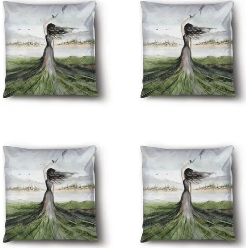 Jade Livaoğlu Home Custom Design Velvet Decorative 4'lü Filled Kombin Pillow decorate Case