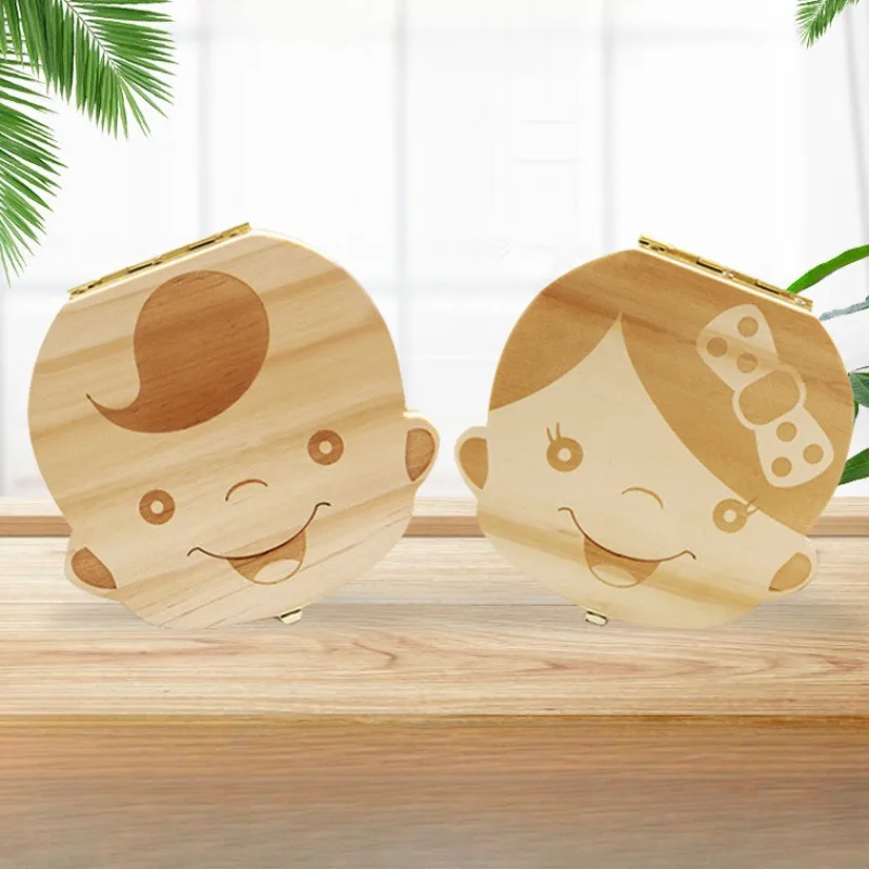 

Natural Wooden Baby Kids Tooth Storage Box Baby Teeth Fetal Hair Umbilical Cord Organizer Infant Souvenir Box Keepsake Box