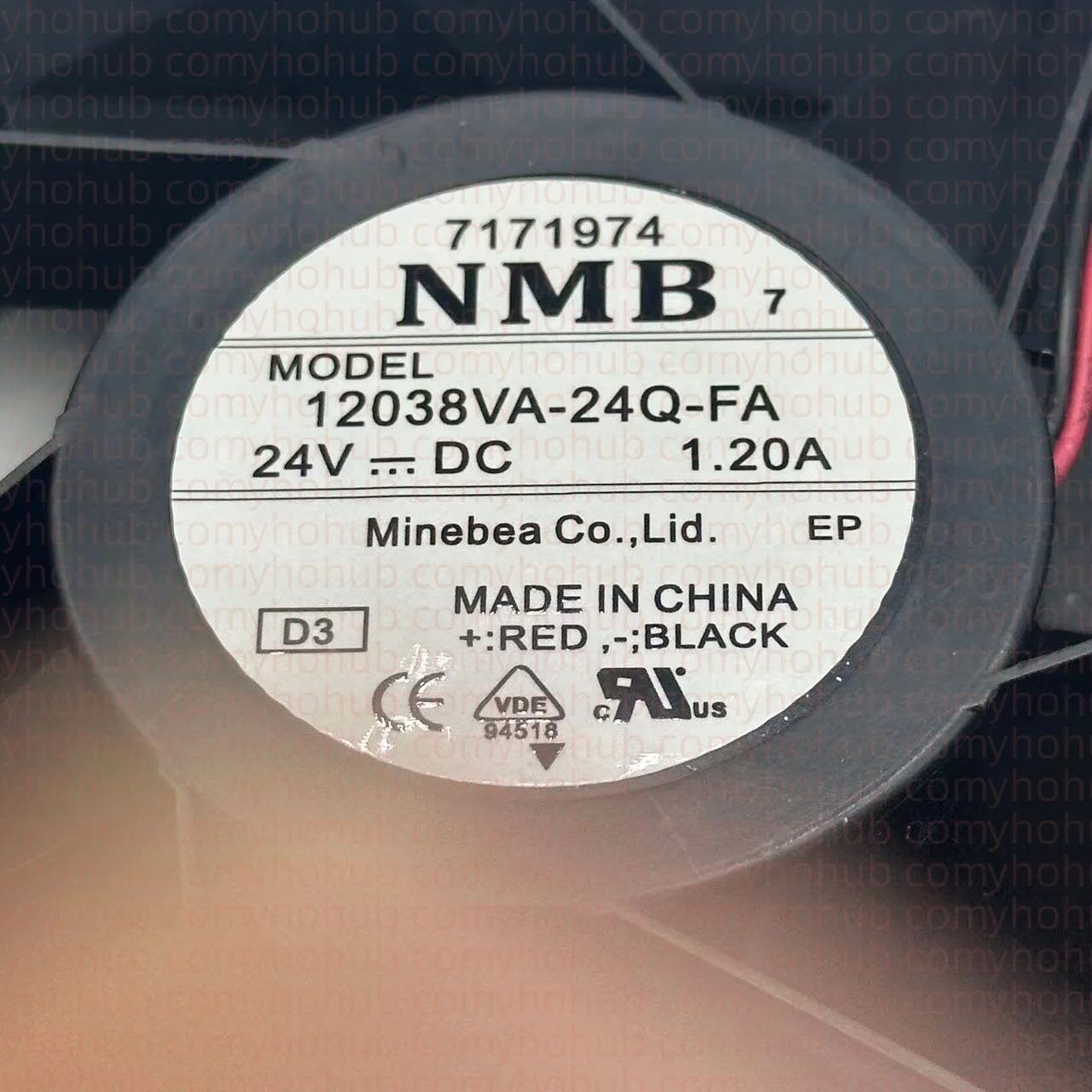 NMB-MAT 12038VA-24Q-FA DC 24V 1.20A 120x120x38mm مروحة تبريد خادم سلكين