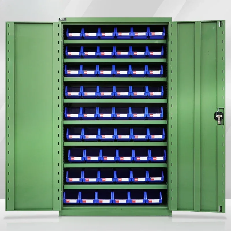 

Heavy Tool Cabinet Hardware Locker Double Door Iron Cabinet Locker Workshop Tool Rack with Lock