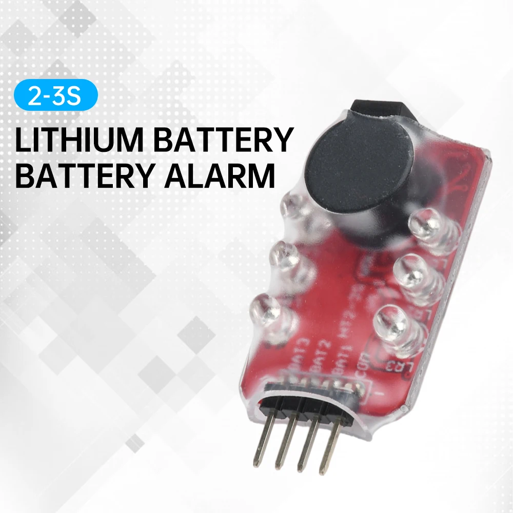 

2-3S Lithium Battery Battery Level Alarm Module Low Voltage Sound Led Flash Alarm Model Airplane RC Battery Level Warner