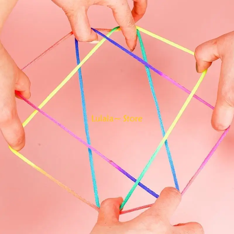 Y4QA 3 แพ็คสายเกมนิ้วแบบยืดหยุ่นสีรุ้งสำหรับงานปาร์ตี้ของเด็ก