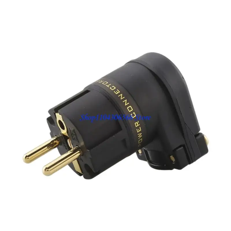 

02DD Space Efficient L Shaped 220V Gold Plated Power Plug for Auditory Systems Enhancing Clear Sound Quality