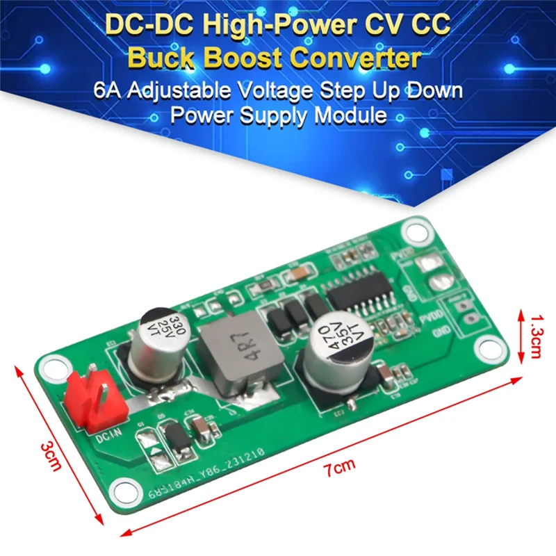 -A12R 6A Current High Power Amplifier Boost Board DC-DC Boost Power Module Board Voltage 7.2-12V To 24V