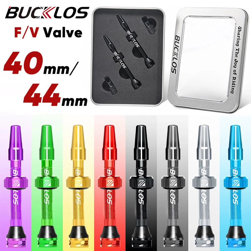 

BUCKLOS 40mm/44mm Tubeless Presta Valve F/V CNC Anodized Aluminum Alloy Bicycle Valve Road Bike Tubeless Tire Valve Cycling Part