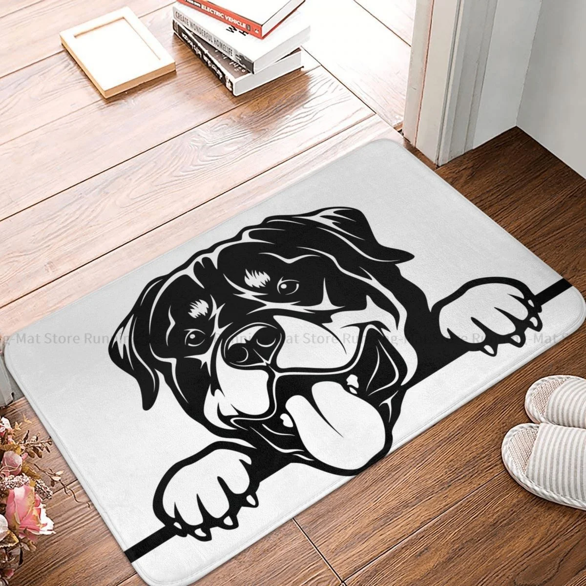 Rottweiler Dog Kitchen Non-Slip Carpet Cane Corso Peeking Dogs Bedroom Mat Welcome Doormat Home Decor Rug