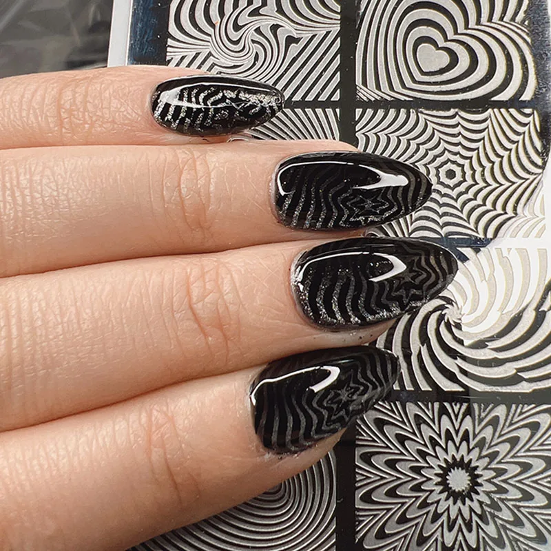 Nail Art Stamping  Plates Carton Flowers Template
