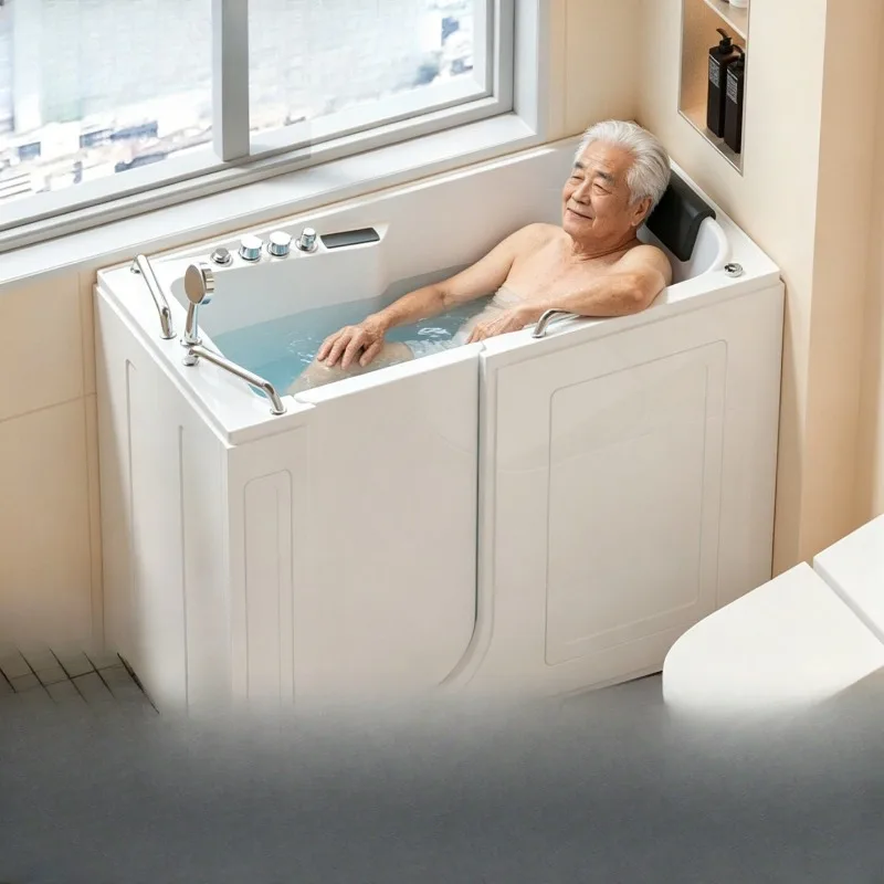 Suitable for the elderly special bathtub barrier-free walk-in home deep bubble sitting acrylic small apartment
