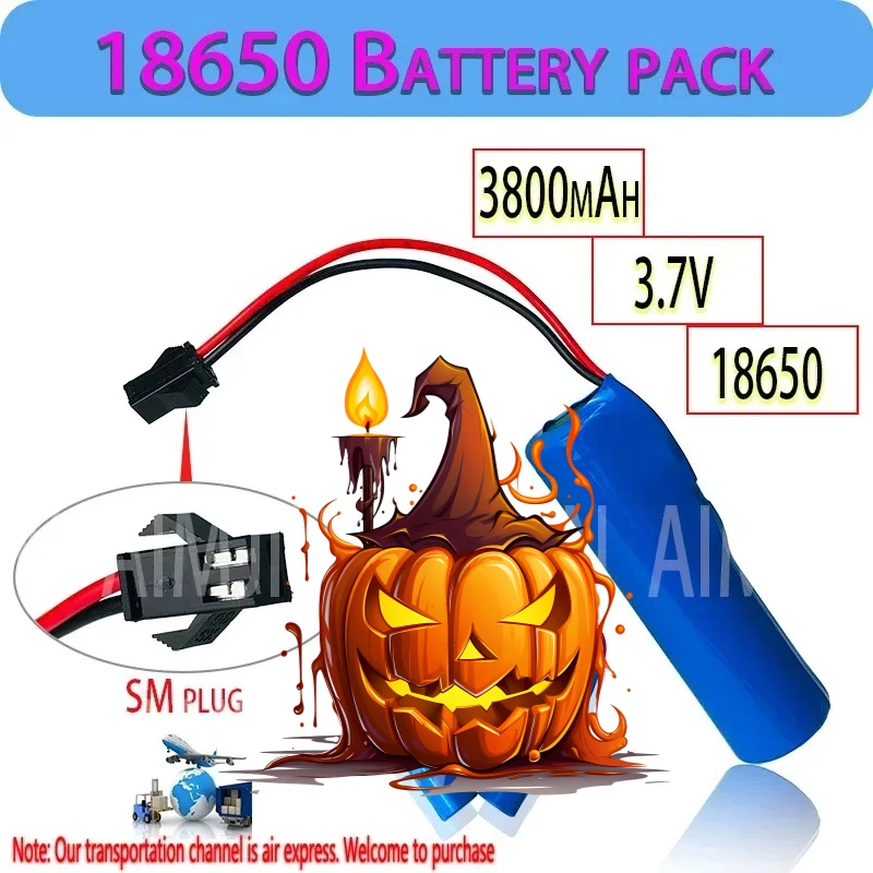 

2026 3.7V 18650 3800mAh Rechargeable Battery Li-Ion Battery for with PCB Microphone Recorder RC Car SM Plug Replace battery