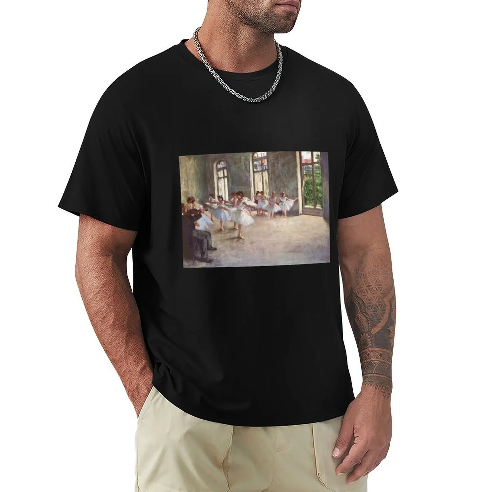 Edgar Degas French Impressionism Oil Painting Ballerinas Rehearsing Dancing T-Shirt Work Style Casual T-Shirt
