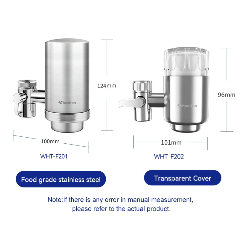 Wheelton-filtro de grifo de cocina de acero inoxidable, purificador de agua de cerámica para el hogar, filtro de agua, filtración de carbón activado