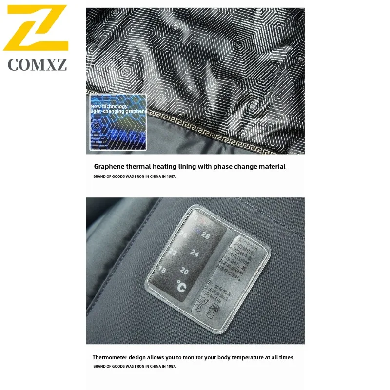 سترة COMXZ للرجال للاستخدام الخارجي فاخرة متعددة الوظائف للسفر خفيفة الوزن معطف دافئ غطاء محرك السيارة مريح مقاوم للبرد معاطف شتوية جديدة #6