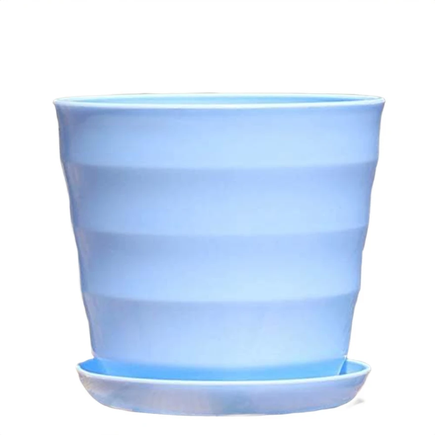 Balcony Plants 13.5*12.6cm Drainage Flowerpot Effective Drainage Flower Pot Decorative Planters Classic Solid Colors