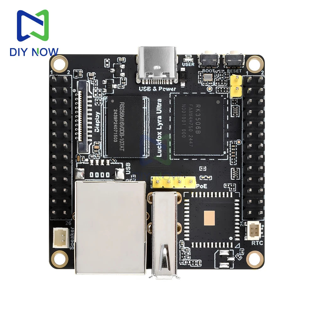 Luckfox Lyra Ultra W Lucky Fox RK3506B intégré EMMC-8GB WiFi6 /PoE avec processeur tri-core intégré Audio et DisplayPort