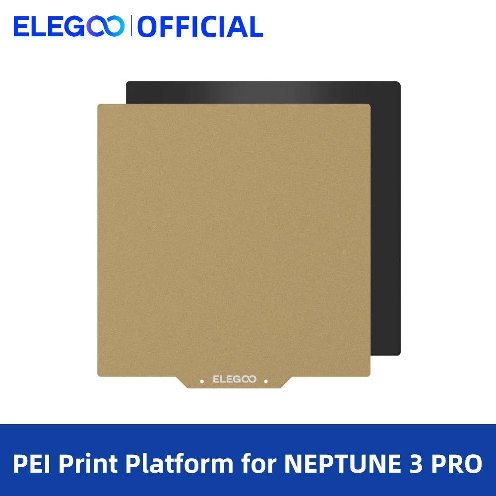 ELEGOO 235x235mm PEI Sheet Magnetic Build Plate,PEI Spring Steel Flexible Platform with Adhesive Bed for Neptune 3 Pro 3D Print