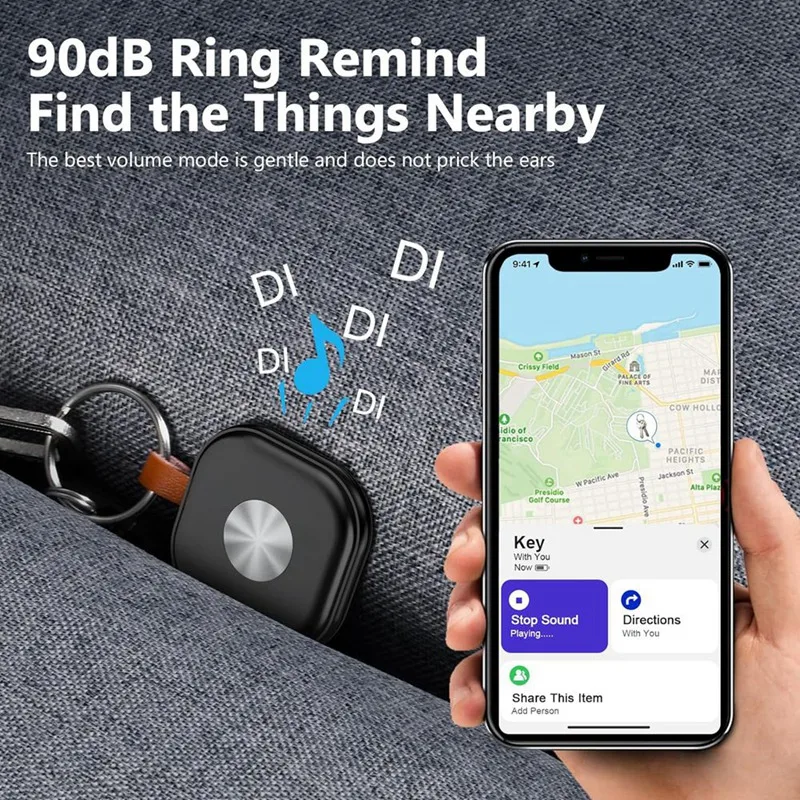 جهاز تعقب المفاتيح اليومي لـ Apple Find My Airtag مع سلسلة مفاتيح، محدد موقع العناصر الذكي لتتبع مفاتيح السيارة