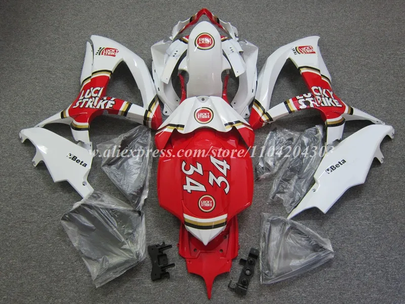 4Gifts New ABS Motorcycle Fairings Kit Fit For SUZUKI 600 750 K8 2008 2009 2010 08 09 10 Bodywork Set Custom Red White Lucky