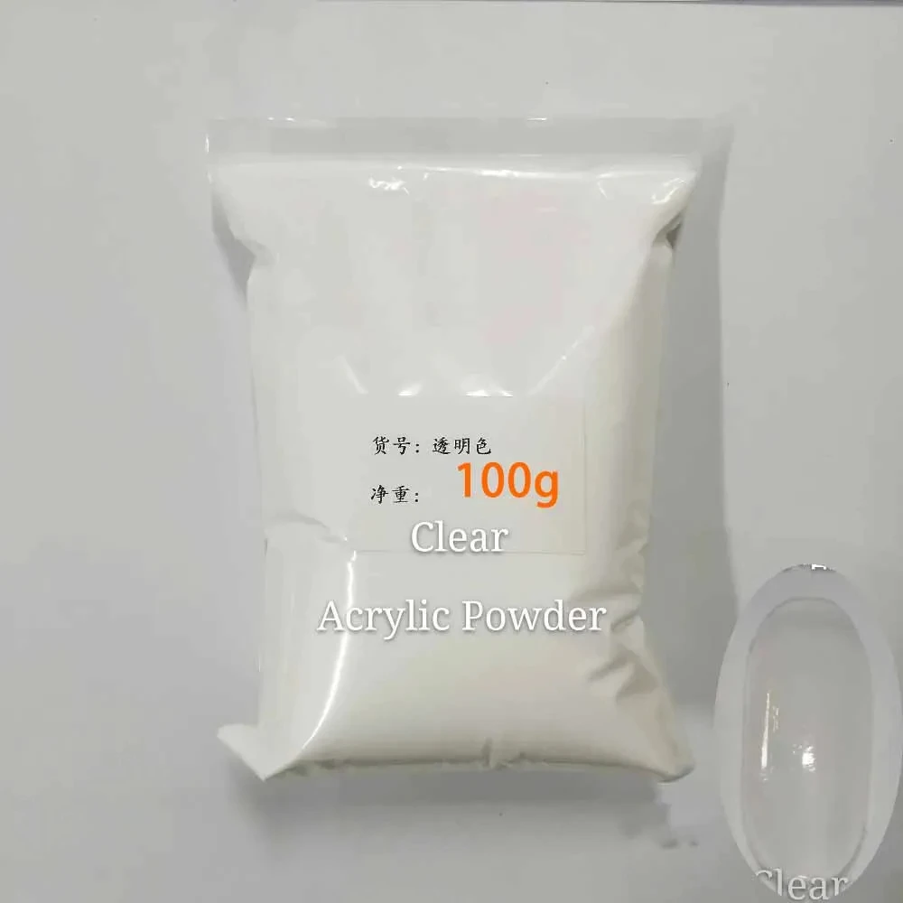 100 gr/beutel Feste Acryl Pulver Weiß Klar Rosa Pulver Acryl Nude Nagel Pulver Tauch Pulver Pigment für Nagel Carving Verlängerung – Detail 3
