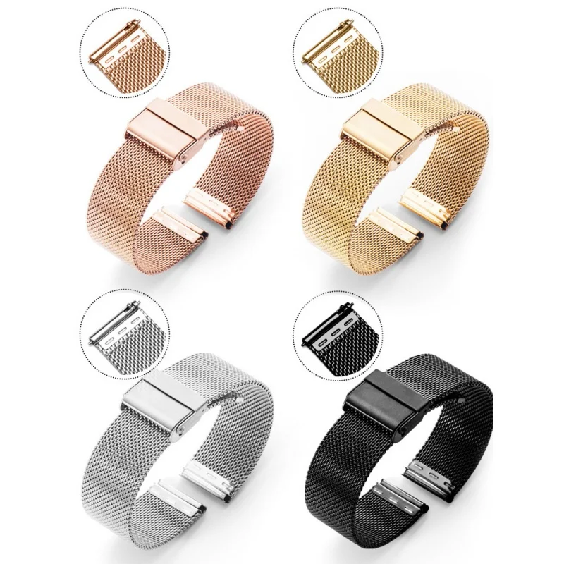 

Quick Release Stainless Steel Milanese Watch Strap for 18mm 20mm 22mm Universal Metal Waterproof Watch Band Bracelet Accessory
