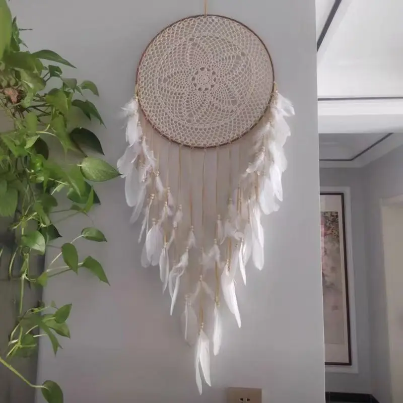 Handmade Feather Tassel Hanging Ornament For Catching Dreams, Decoration Gift For Living Room And Bedroom.