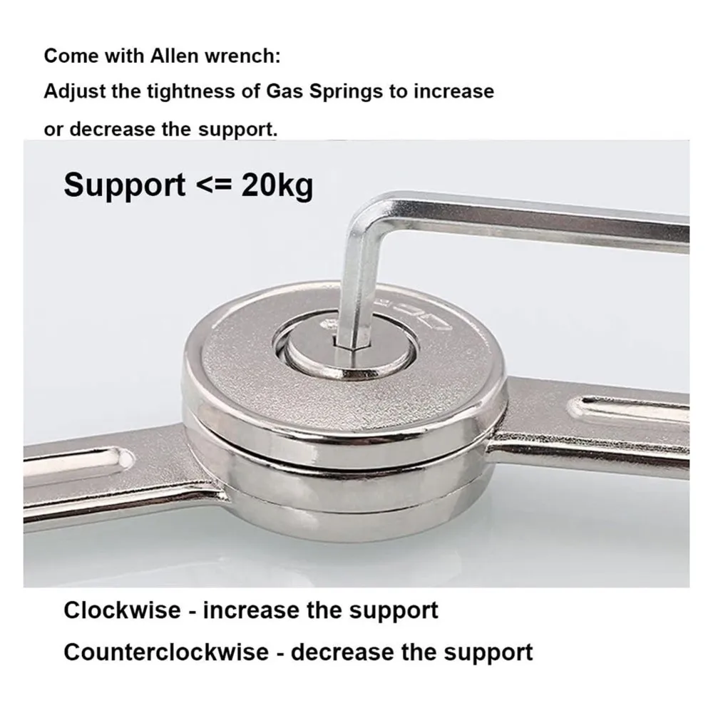 IALJ-Cabinet Cupborad Furniture Door Lift Stay Support Hinge Damper - Support Up To 20KG - Opening Angle 75°/90°/110°