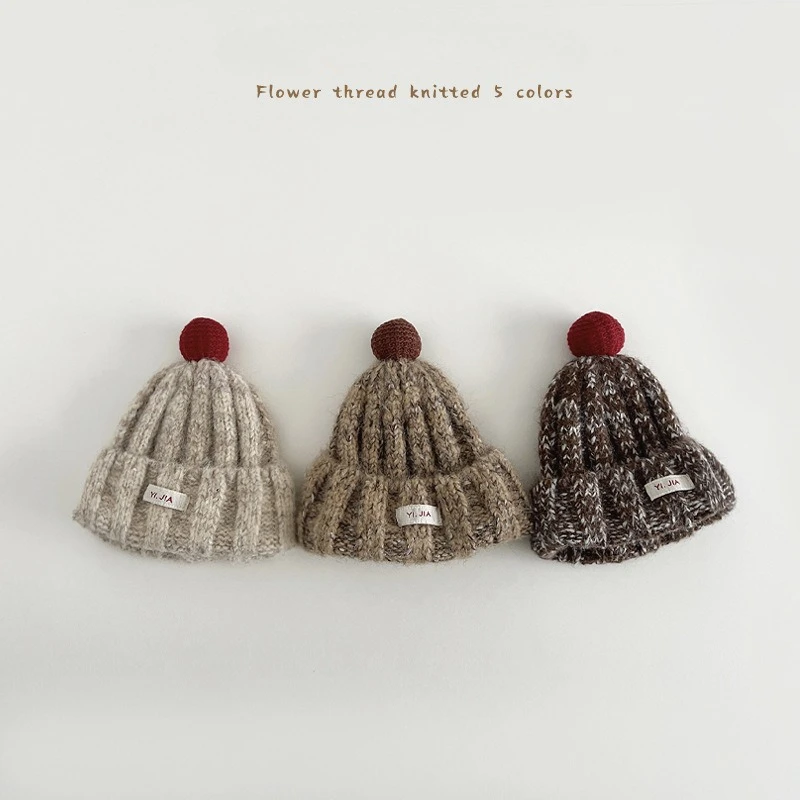 

2025 New Baby Knit Hat with Pom Pom Winter Warm Beanie for Boys Girls Cute Infant Toddler Cap Soft Earflap Hat Gift 2-6 Years