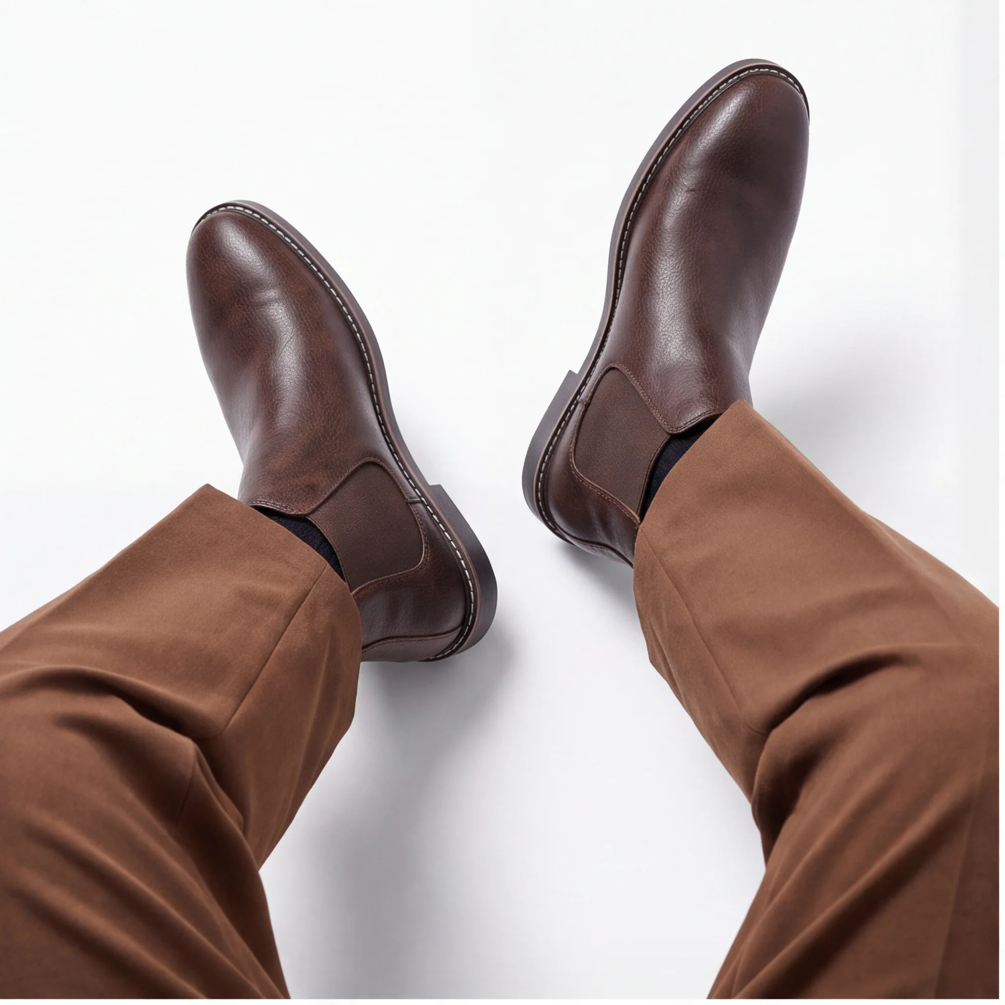 Chelsea-Stiefel für Herren mit Gummisohle, Herrenstiefel, Büro-Stiefel für Herren, Polyesterfutter, elastische Seitenklappen, zum Reinschlüpfen. – Detail 2
