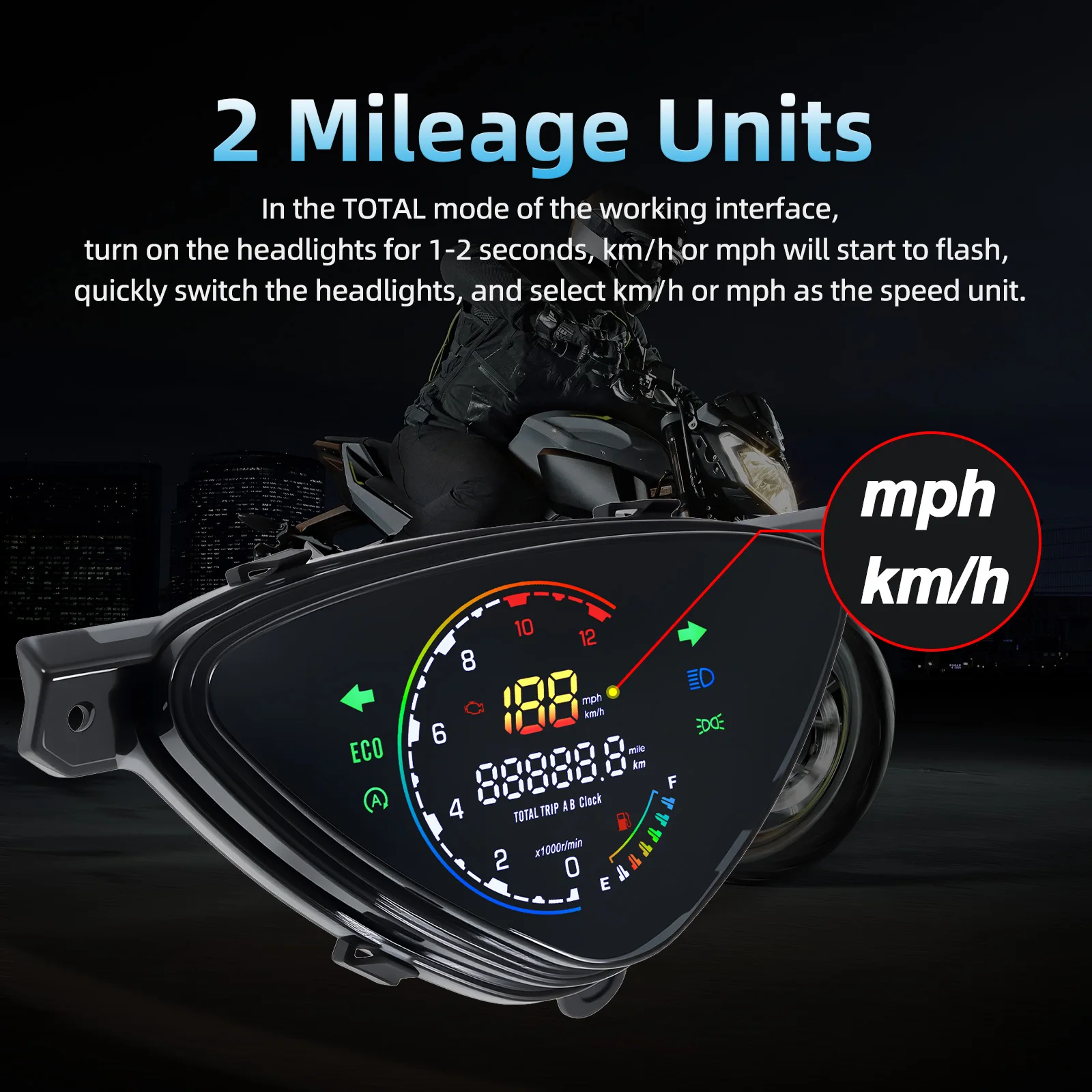 

Цифровой мотоциклетный спидометр, тахометр, светодиодная приборная панель для YAMAHA MI0100, СПОРТИВНЫЙ уровень топлива, измеритель пробега, поездка, электронные часы