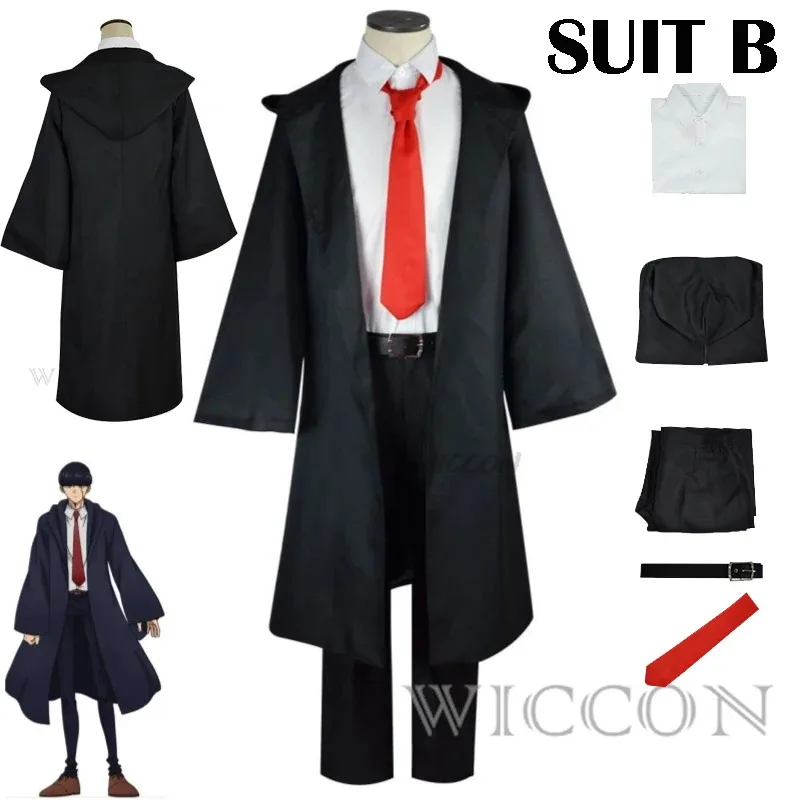 Anime Mashle: Magic and Muscles Mash Burnedead Lemon Irvine Cosplay Costume Wig Black Blue Easton Magic Academy Uniform Hallowen