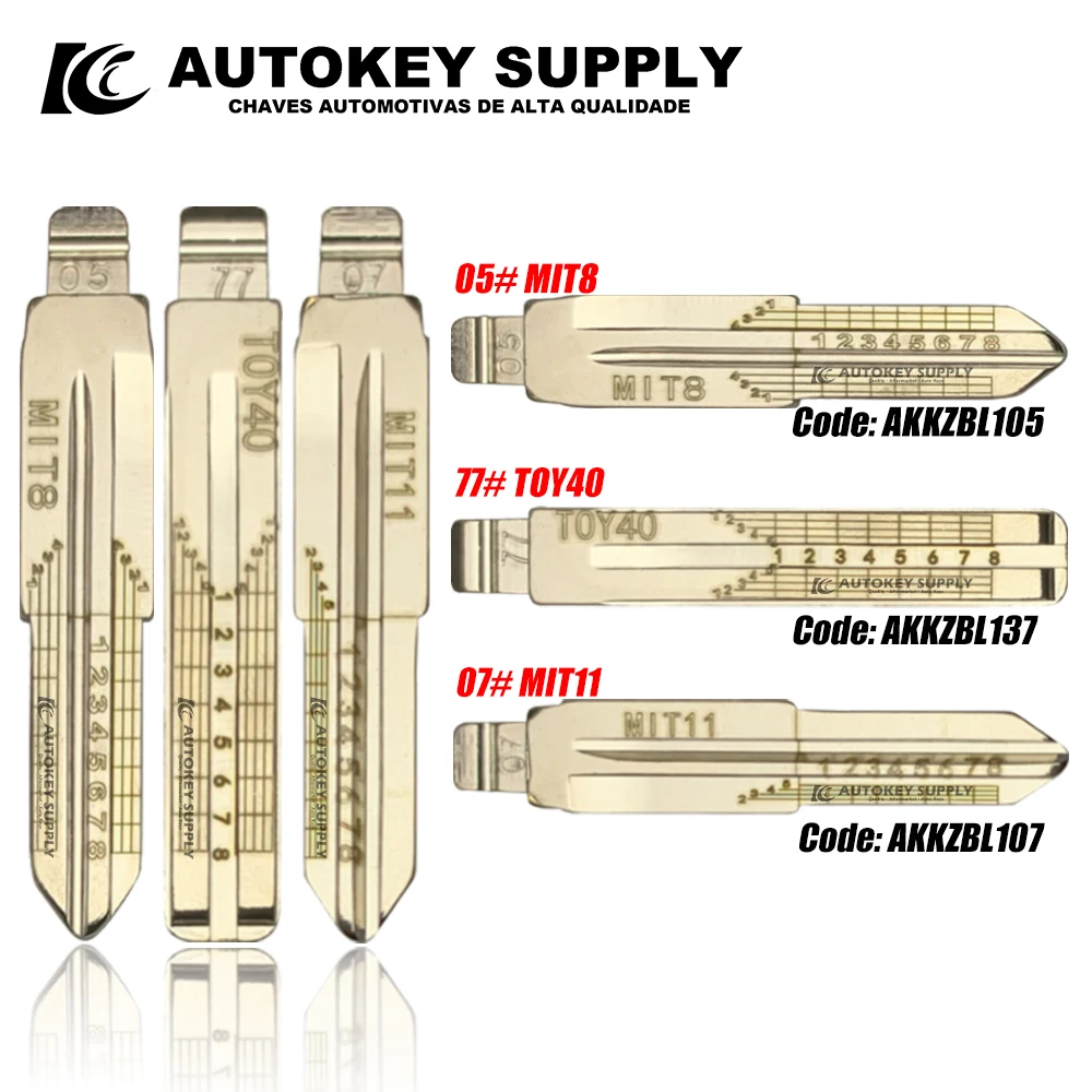 Key Blade With Scale 05# MIT8 07# MIT11 77# TOY40 AKKZBL105 AKKZBL107 AKKZBL137  AutokeySupply