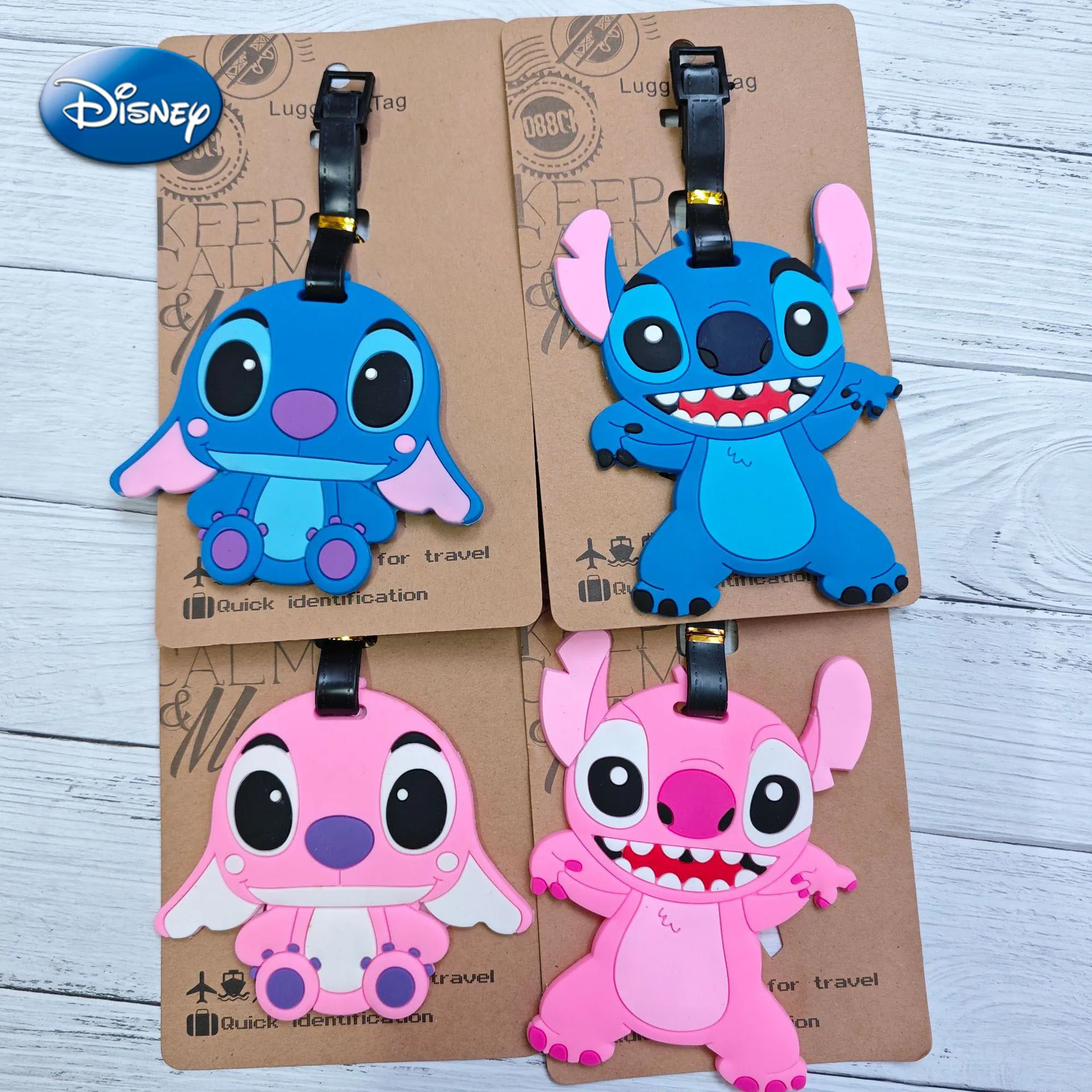 Anime Stitch Luggage Tags Suitcase Bag Travel Tag Cartoon Figure Stitch ID Addres Holder Baggage Boarding Tag Portable Label Toy