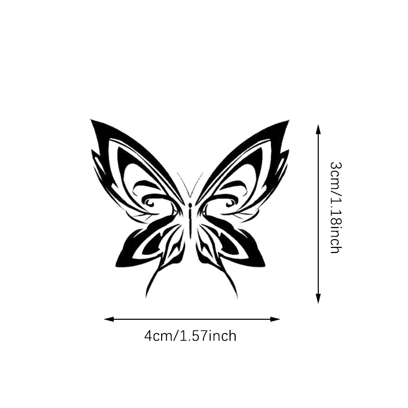 2/5/10Pcs Lasting Butterfly Fake Tattoo For Woman Man Neck Art Tattoo Sticker Herbal Temporary Tattoos Waterproof Tatuajes