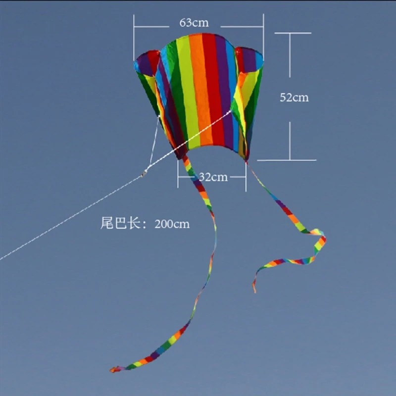 Kids Interactive Long Tile Rainbow Parafoil Flying Kite Educational for Play for Creative Outdoor Toy Best Gift for Outd