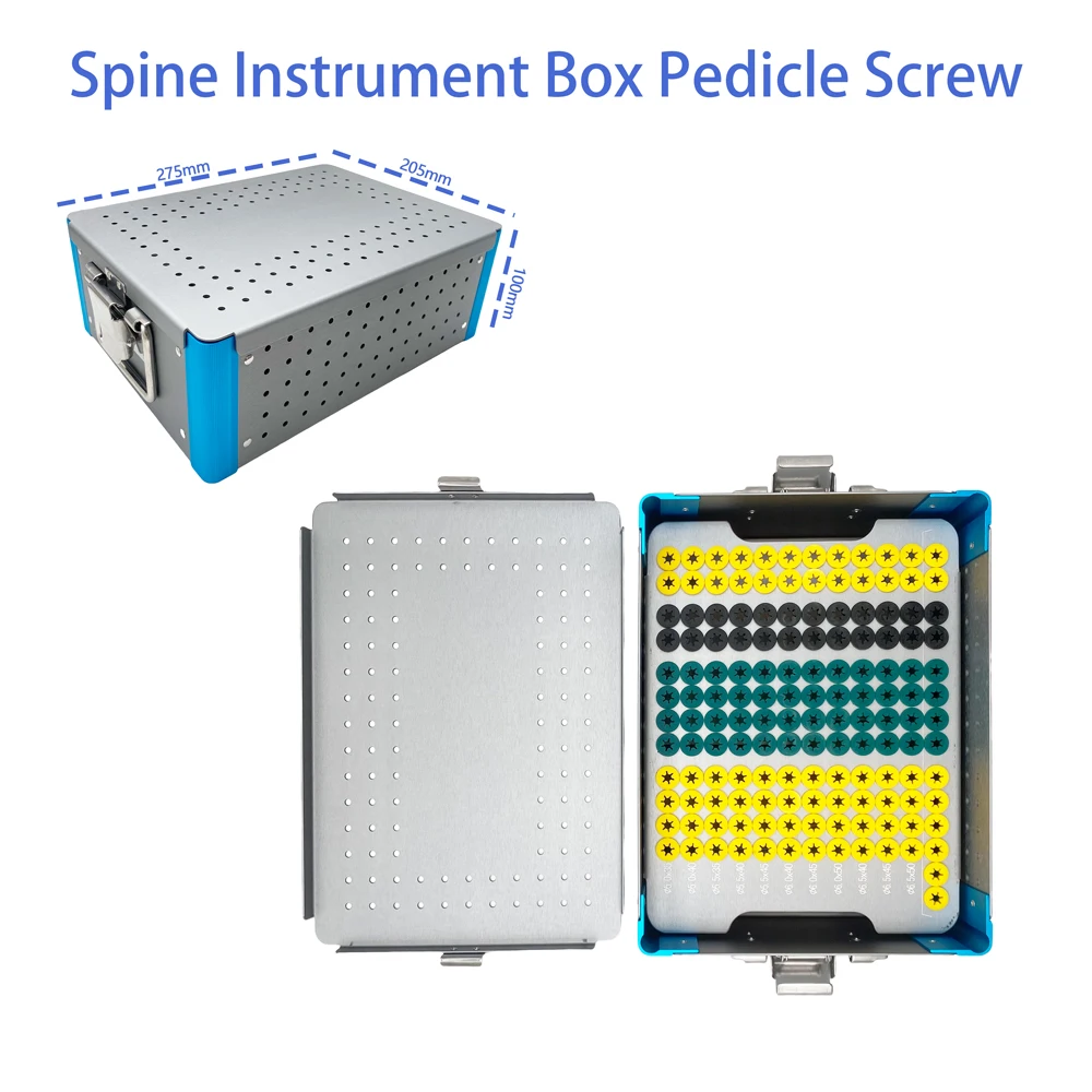 

Orthopedic Instrument Box Orthopedic Surgical Instruments Spinal Pedical Screw Box with silicagel Reusable