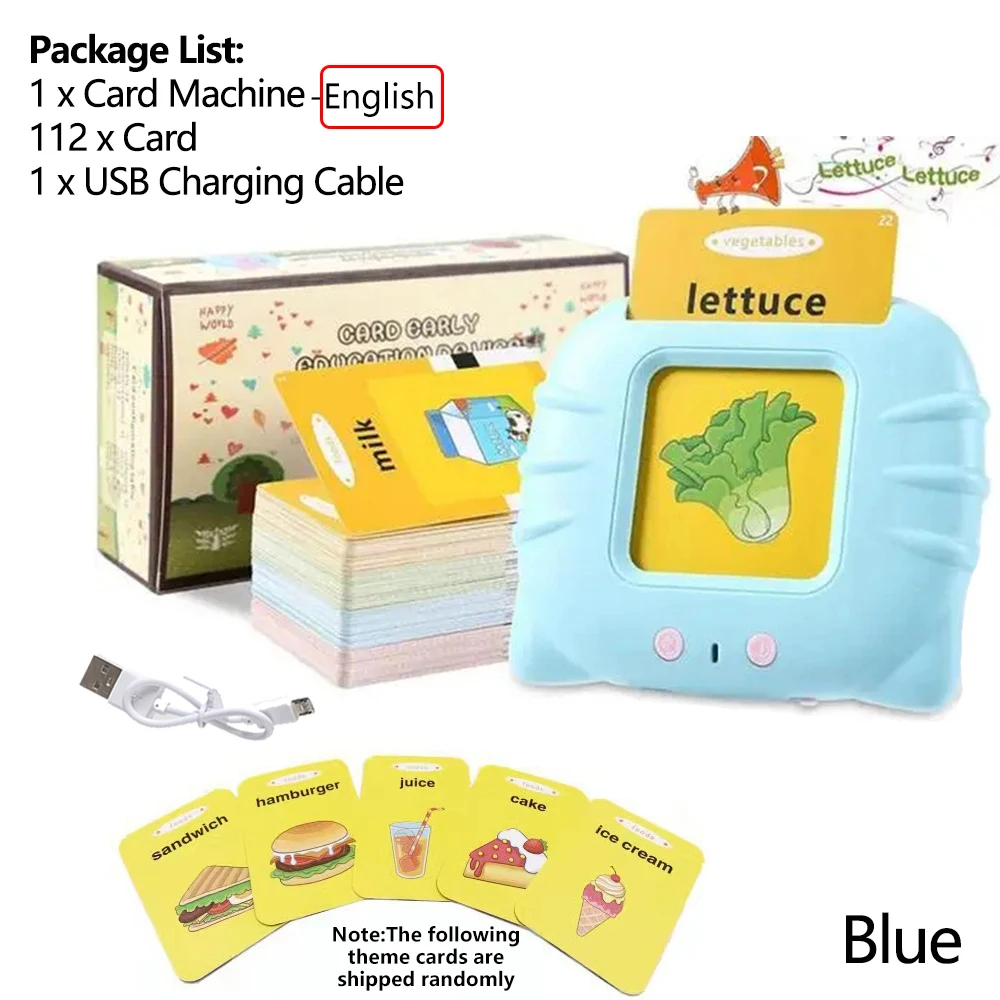 Early Education Flash Card Learning Toys Talking Flashcards for Kids Preschool English Electronic Audio Book Machine Gift