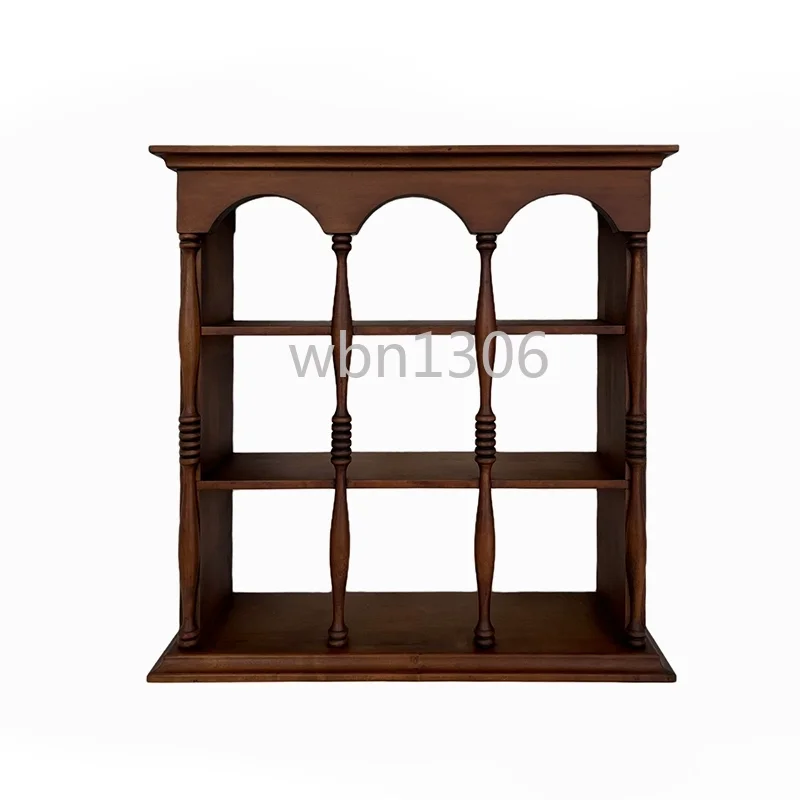 

Solid wood cup holder round arch retro coffee cup holder display storage wall hanging decorative rack