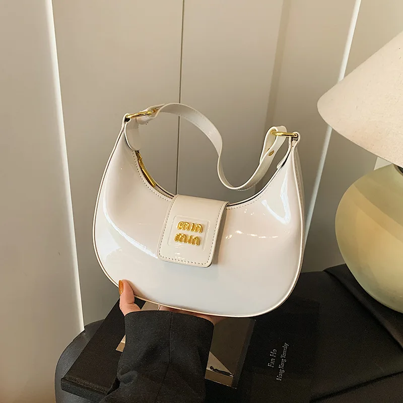 

Minimalist Genuine Leather Textured Crescent Bag Women's Indie Vintage Shoulder Underarm Purse Versatile High-End Crossbody Bag