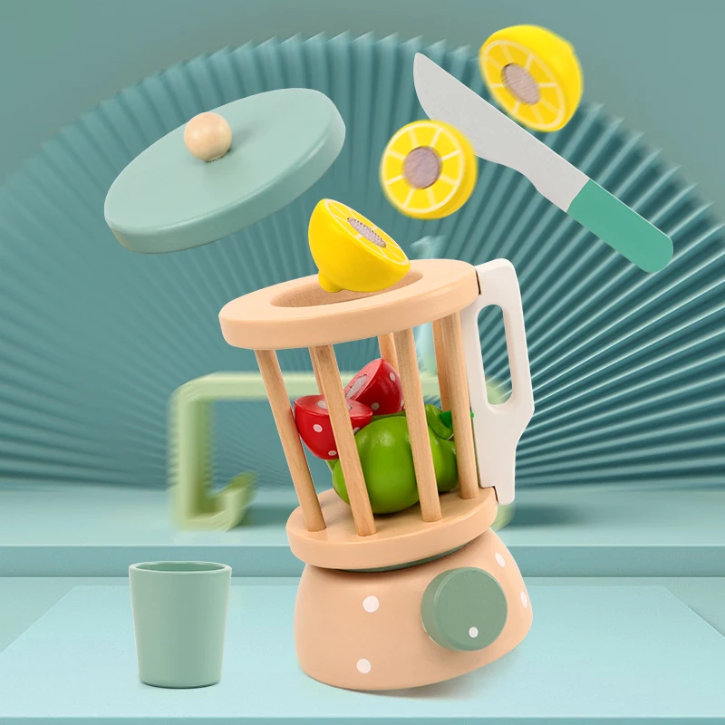 Presse-agrumes de cuisine en bois, Machine à jus de Simulation pour enfants, jouets éducatifs interactifs Parent-enfant de la maternelle