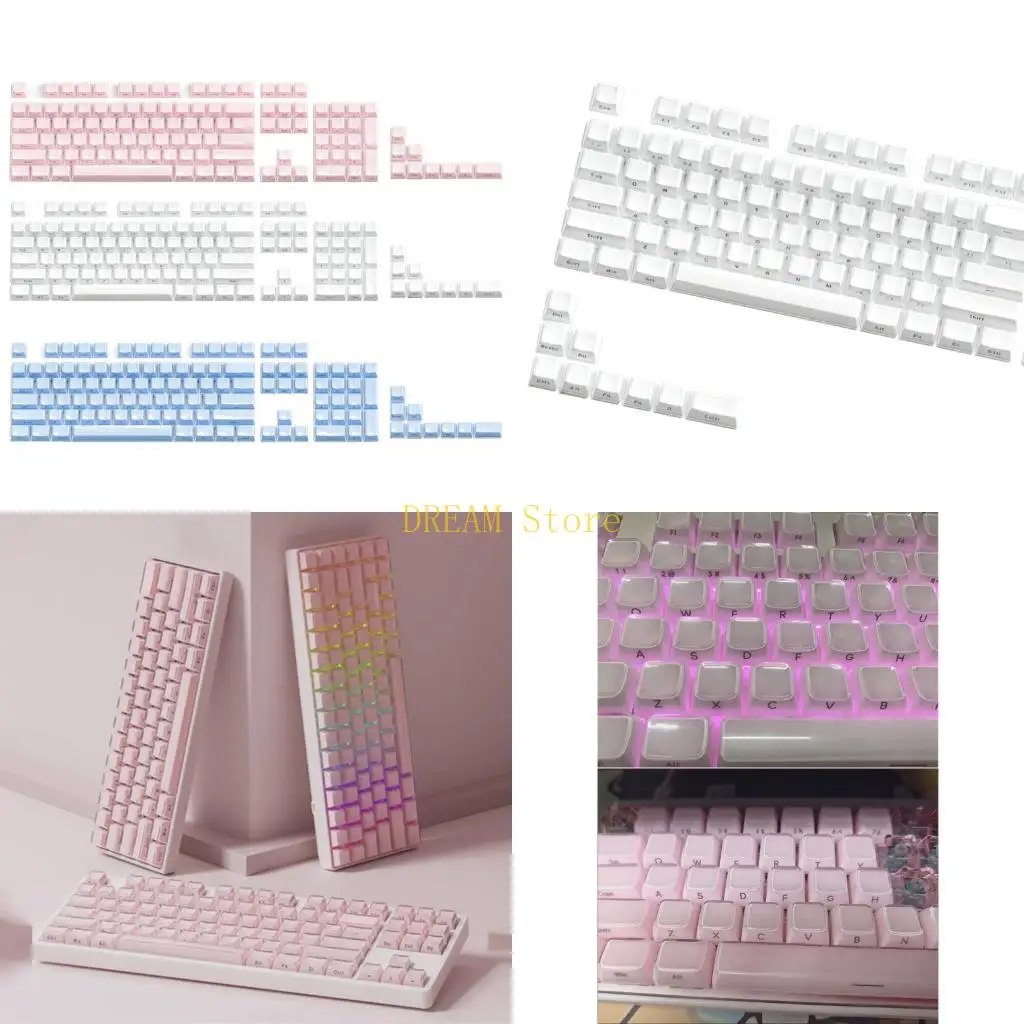 113-Key Crystal Jelly Keyboard Keycap Set with Side Printing for Gaming Best Sale