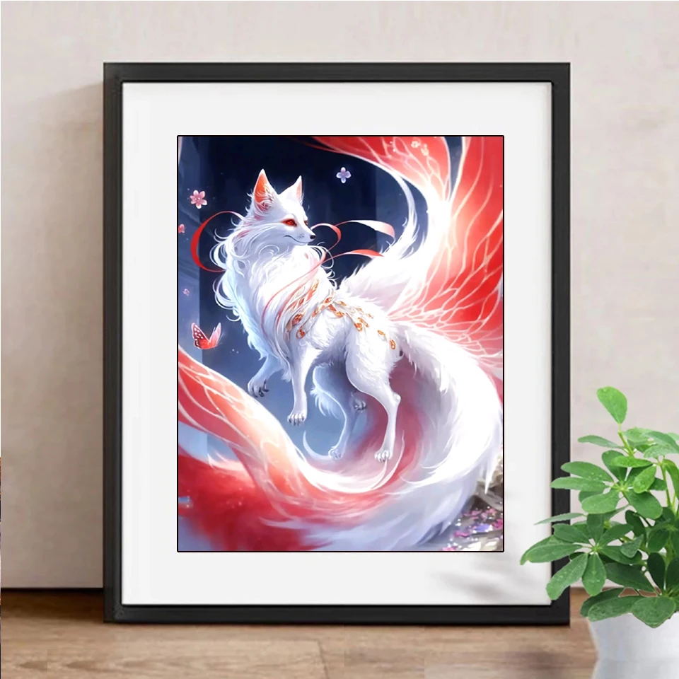 Spirit Fox AB DIY Full Diamond Mosaic Diamond Painting Cross Stitch Puzzle Rhinestone Embroidery New Arrival Home Decoration