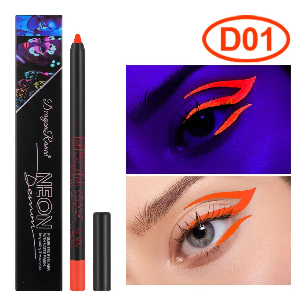 6 Color Eyeliner Foam Pencil Color Fluorescent Eyeshadow Long-Wearing Shimmer Eyeliner Stick Non-smudgy Lasting Halloween Makeup