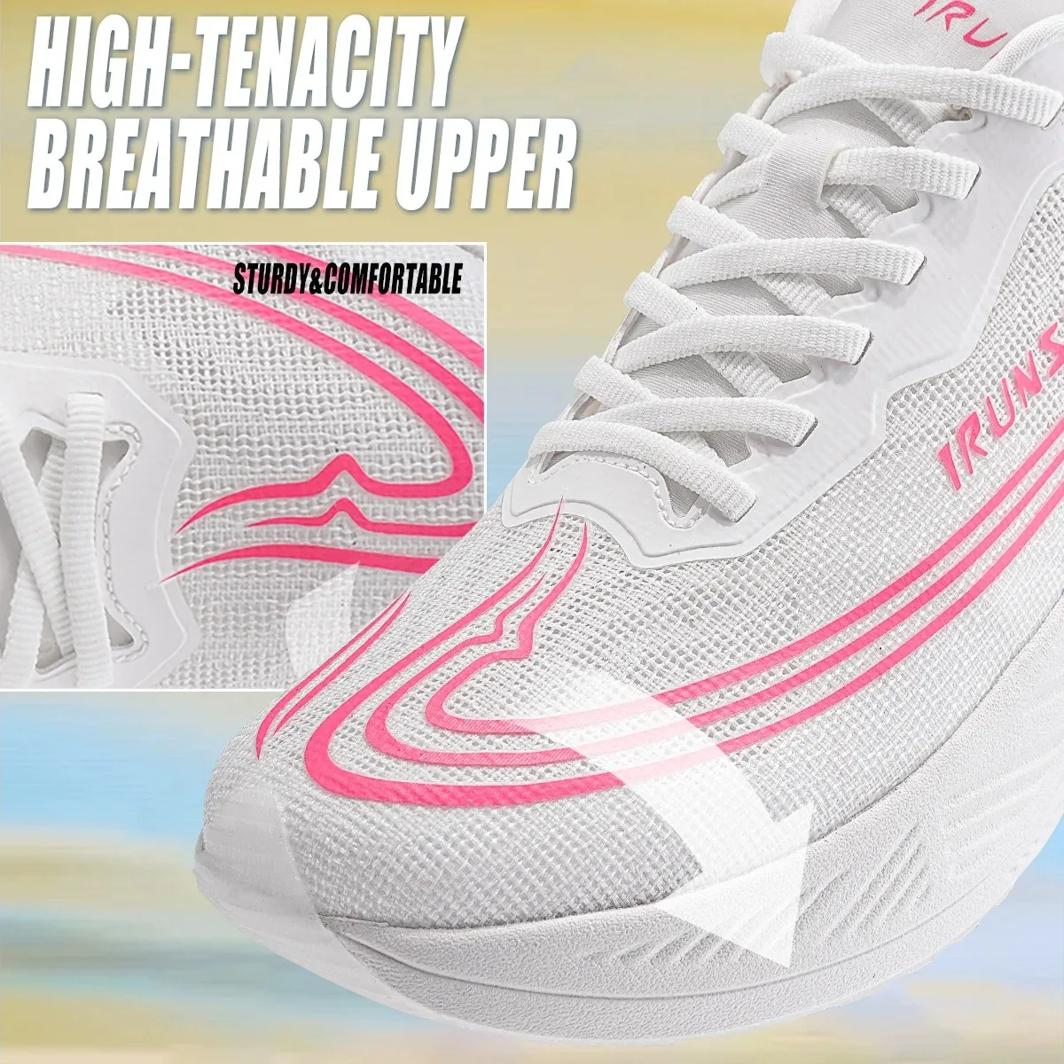 IRUNSVAN Heat 3.0 Marathon Running Shoes Breathable Mesh Top Soft Sole Cushioning Sports Shoes, Unisex Running Shoes 26172