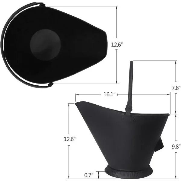 AMAGABELI GARDEN & HOME Ash Bucket for Fireplace Assembled Pellet Stove Indoor and Outdoor Hot Ashes Carrier Container