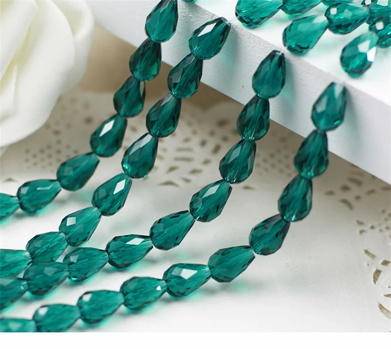 60/70PCS 8/10mm Kristall Tropfen Form Perlen für Schmuck Machen Waterdrop AB Glas Perlen lose Schmuck Perlen DIY Armbänder – Detail 22