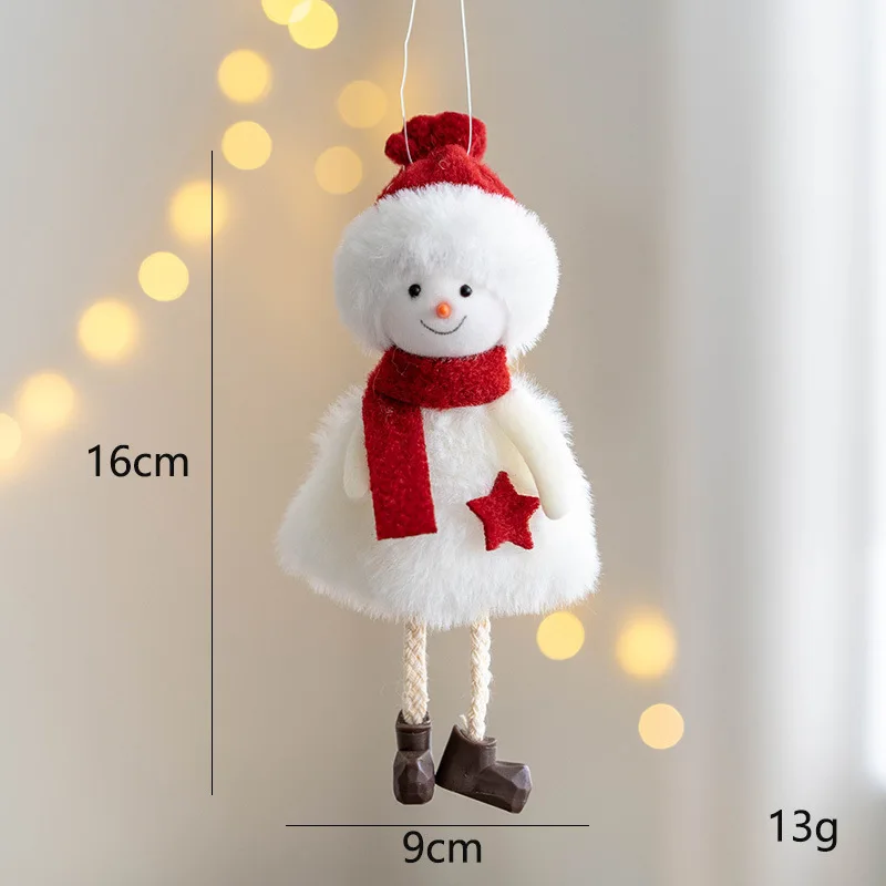 Christmas Decoration Plush Angel Girl Doll Pendant Xmas Tree Hanging Ornaments  Plush Santa Snowman Angel Pendant Decor Gift Toy