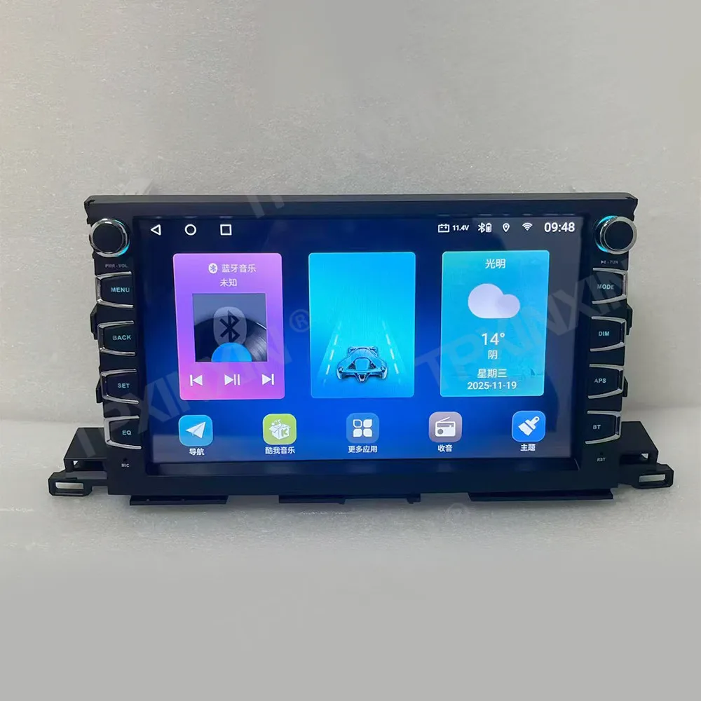 

10,1-дюймовый автомобильный радиоприемник для Toyota Highlander 2015-2021 Android 14, автомобильный мультимедийный видеоплеер, стерео, авто GPS-навигация, Carplay 4G