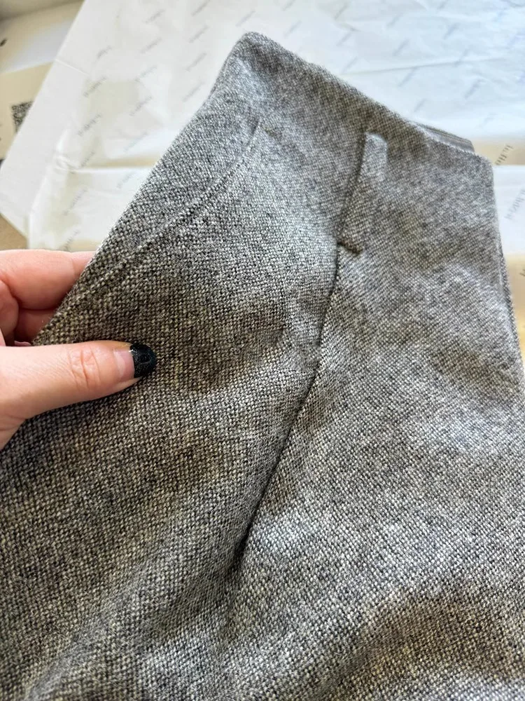 Ay laine Camere pantalon à jambes larges femme automne Faion taille haute coupe droite pantalon coréen Sle trajet Simple pur...