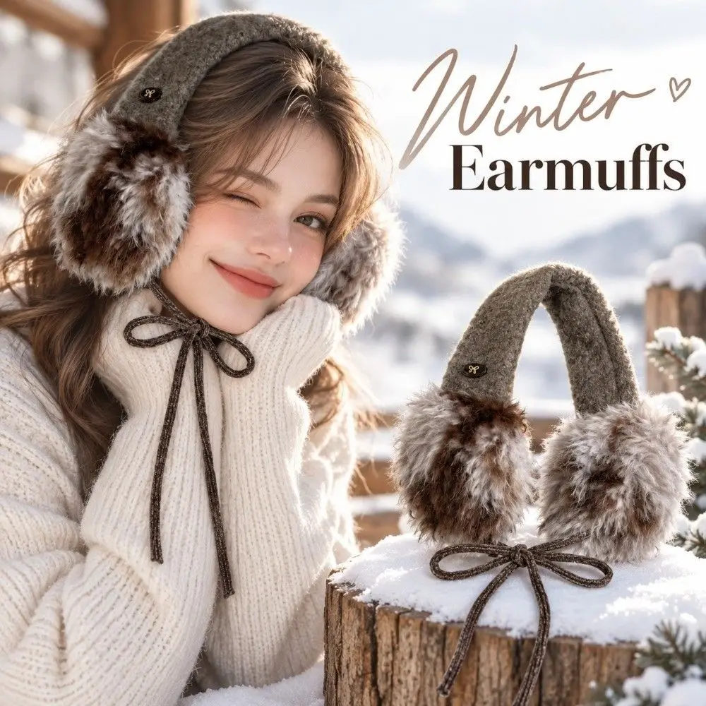 Faux Lambswool Thick Neck Warmer Double Sided Reversible Neck Wrap Crossed Wrap Faux Fur Ear Muff Winter Daily Wear